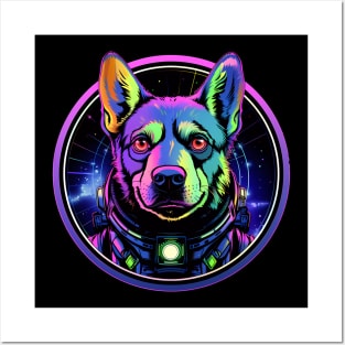 Blue Heeler Australian Cattle Dog Cosmic Space Dogs Galaxy Astronaut Posters and Art